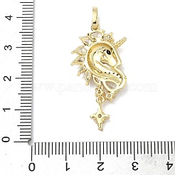 Brass Micro Pave Clear Cubic Zirconia Pendants&nbsp;KK-I476-13G