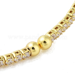 Brass Micro Pave Cubic Zirconia Cuff Bangles&nbsp;BJEW-E095-01G