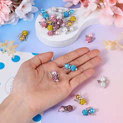20Pcs 5 Colors Polymer Clay & Glass Rhinestone Pendants&nbsp;FIND-TA0004-83