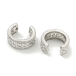 Brass Micro Pave Clear Cubic Zirconia Cuff Earrings&nbsp;EJEW-C104-078P