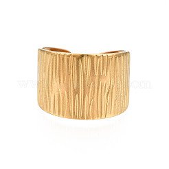 Ion Plating(IP) 304 Stainless Steel Texture Open Cuff Ring&nbsp;RJEW-S405-258G