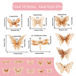20Pcs 10 Style Brass Filigree Pendants and Filigree Joiners Links Sets&nbsp;KK-SC0003-46
