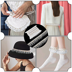 10 Yards Double Layer Polyester Pleated Lace Trim&nbsp;DIY-FG0006-46