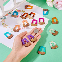 16Pcs 8 Colors Resin & Wood Pendants&nbsp;RESI-TA0003-72