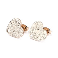 Ion Plating(IP) 304 Stainless Steel Stud Earring Findings&nbsp;LS-STAS-I183-02B-RG