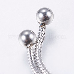 Non-Tarnish Adjustable 304 Stainless Steel Snake Chain Necklace Making&nbsp;STAS-E163-38P