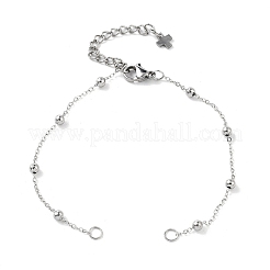 304 Stainless Steel Round Ball Cable Chain Bracelet Making&nbsp;AJEW-JB01331-02