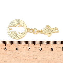 Brass Micro Pave Cubic Zirconia Pendants&nbsp;KK-C162-052G