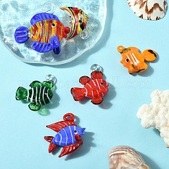 6Pcs 6 Styles Handmade Lampwork Pendants&nbsp;LAMP-YW0001-56