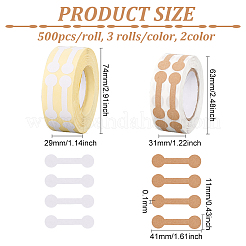 6 Rolls 2 Colors Barbell Paper Self-Adhesive Blank Stickers&nbsp;DIY-FG0004-27