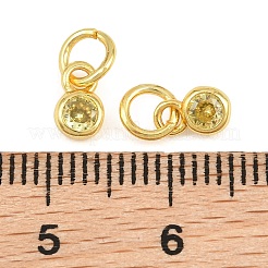 Brass Pave Cubic Zirconia Charms&nbsp;CU-CBA3D67-13G-07