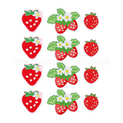 12Pcs 3 Styles Strawberry Computerized Embroidery Cloth Iron on/Sew on Patches&nbsp;PATC-PH0001-36