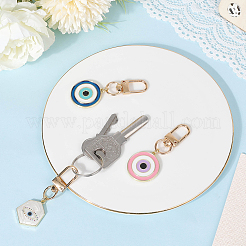 3Pcs Evil Eye Alloy Enamel Pendant Decoration&nbsp;HJEW-CP00035