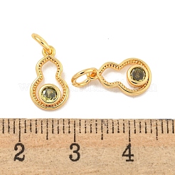 Brass Micro Pave Cubic Zirconia Pendants&nbsp;KK-P275-34G