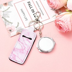 PU Leather & Iron Mirror Keychains&nbsp;HJEW-YW00545-02