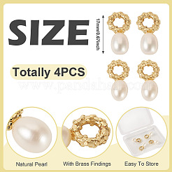 4Pcs Natural Cultured Freshwater Pearl Pendant&nbsp;PALLOY-TAC0179