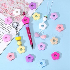 18Pcs 9 Colors Flower Food Grade Eco-Friendly Silicone Focal Beads&nbsp;SIL-SZ0001-19