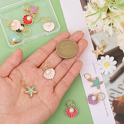 12Pcs Marine Organism Theme Allly Enamel Shoes Charms&nbsp;PALLOY-CA00013
