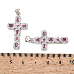 Brass Micro Pave Cubic Zirconia Pendants&nbsp;CU-CBADC6C-12P-06