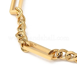 304 Stainless Steel Rectangle Link Chain Necklaces&nbsp;NJEW-H024-05G