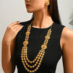 Alloy Filigree Flower Multi-Layer Necklace & Stud Earrings Sets for Women&nbsp;PH1080
