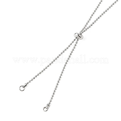 Adjustable 304 Stainless Steel Ball Chains Slider Necklaces Making&nbsp;AJEW-JB01660-02