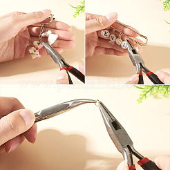 2Pcs 2 Styles Carbon Steel Chain Nose Pliers for Jewelry Making Supplies&nbsp;TOOL-TADJ0001-07