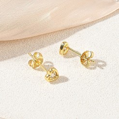 Brass Micro Pave Cubic Zirconia Stud Earrings&nbsp;KK-CBA30C7-09G
