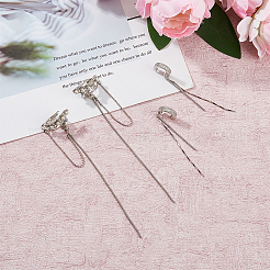 4Pcs 3 Style Plastic Imitation Pearl Cuff Earrings with Crystal Rhinestone&nbsp;EJEW-FI0001-30