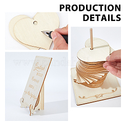 Wooden Personalized GuestBook Wedding Message Book&nbsp;DJEW-WH20003-10