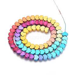 Rainbow Color Electroplate Non-magnetic Synthetic Hematite Beads Strands&nbsp;G-L489-E01