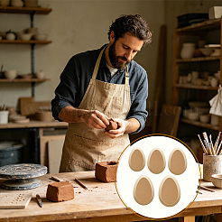 5Pcs 5 Styles MDF Pottery Clay Base Plate&nbsp;TOOL-CN0001-13B