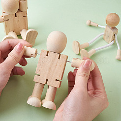 Unfinished Blank Wooden Robot Toys&nbsp;AJEW-TA0001-03