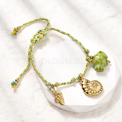 Shell Shape 304 Stainless Steel Charm Bracelets&nbsp;BJEW-K237-19G