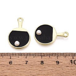 Alloy Enamel & Imitation Pearl Pendants&nbsp;ENAM-T025-02G-20A
