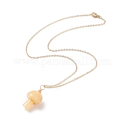 Natural & Synthetic Mixed Stone Mushroom Pendant Necklaces&nbsp;NJEW-JN03967