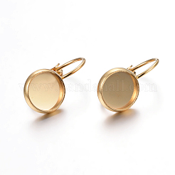 304 Stainless Steel Leverback Earring Settings&nbsp;STAS-F191-03G-8mm