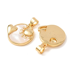 Brass with White Shell Pendants&nbsp;KK-CBA2F11-39G