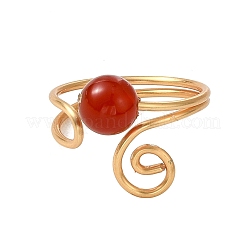 Natural Carnelian Cuff Open Rings&nbsp;RJEW-JR01071-01