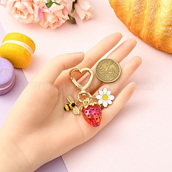 Resin Strawberry Pendant Decorations&nbsp;HJEW-YWC0001-02