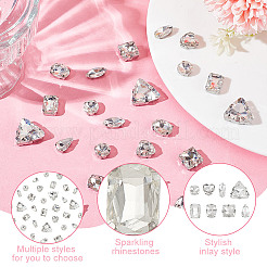 80pcs 8 styles Square/Heart/Horse Eye Sew on Rhinestone&nbsp;GGLA-DC0001-02