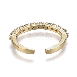 Adjustable Brass Micro Pave Clear Cubic Zirconia Cuff Rings&nbsp;ZIRC-Z002-11G