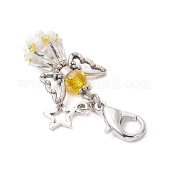 Angel Glass Beaded & Alloy Pendant Decorations&nbsp;HJEW-MZ00192