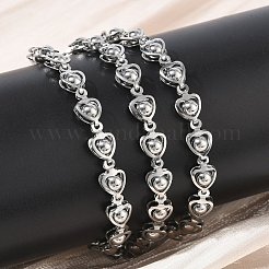 304 Stainless Steel Heart Link Chain Necklaces&nbsp;SA-CBA2696-01P