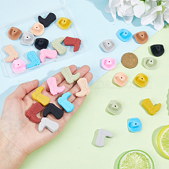 32Pcs 16 Styles Cowboy Theme Food Grade Eco-Friendly Silicone Beads&nbsp;SIL-PH0001-42