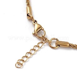 Ion Plating(IP) 304 Stainless Steel Bone Rope Chain Bracelet for Women&nbsp;BJEW-I311-01B-G