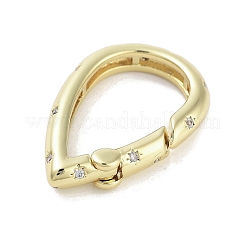 Brass Micro Pave Clear Cubic Zirconia Spring Gate Rings&nbsp;KK-M293-52G
