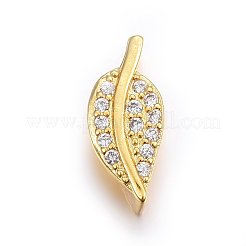 Brass Micro Pave Cubic Zirconia Slide Charms&nbsp;ZIRC-G147-16-NR