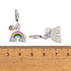 Rack Plating Alloy Crystal Rhinestone European Dangle Charms&nbsp;FIND-C055-22P