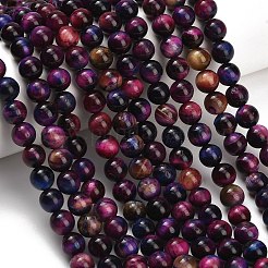 Natural Tiger Eye Beads Strands&nbsp;G-B133-A02-8mm-10